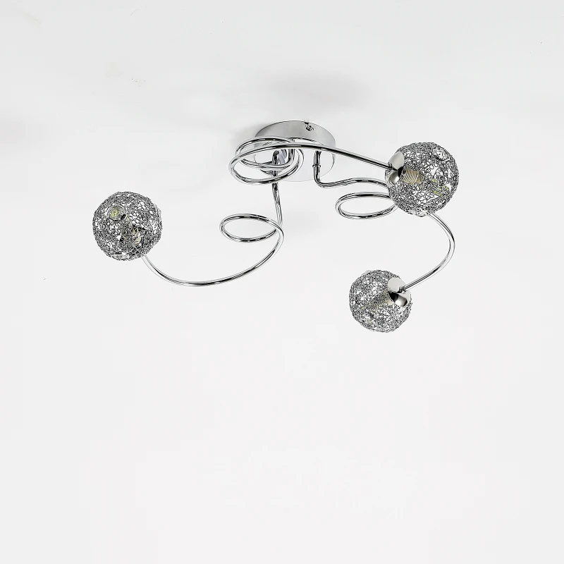 HOMCOM 3 Way Crossover Ceiling Light Swirl Pendant, G9 Base, 25W-Silver