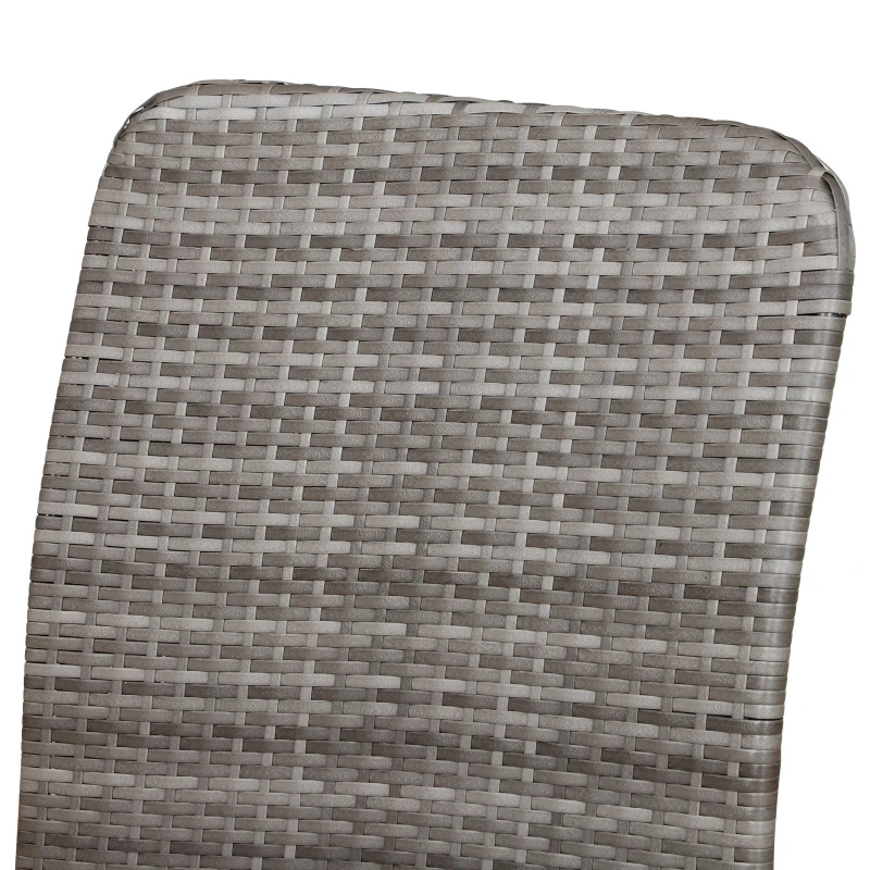 Outsunny Patio Garden Rattan Rocking Lounge Chair Rocker Outdoor Foldable  Adjustable Recliner Seat with Footrest - Grey