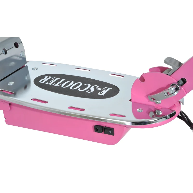 HOMCOM Kids E Scooter Ride on Folding Electric Bike Children Sports Toy Height Adjustable w/Rechargeable Battery 12V (Pink)