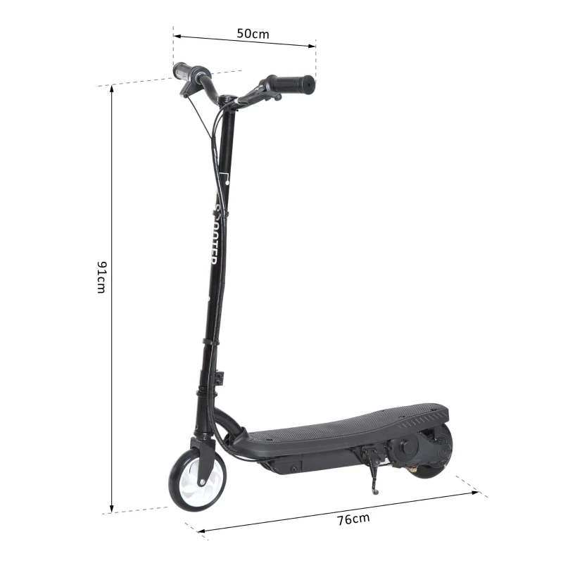 HOMCOM Electric E-Scooter, Age 7-14-Black Colour