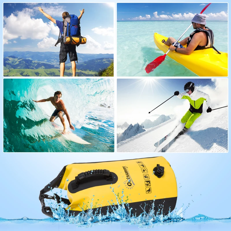 Outsunny Dry Bag, 20L, PVC-Yellow