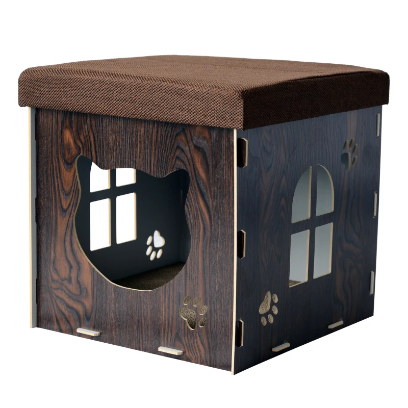 PawHut Cat House Scratching Pad, 40H cm-Brown