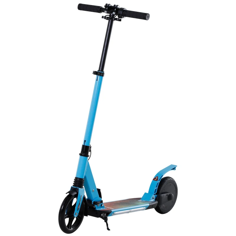 HOMCOM Teen/Adults Aluminium Folding Electric Scooter w/ Lights Blue