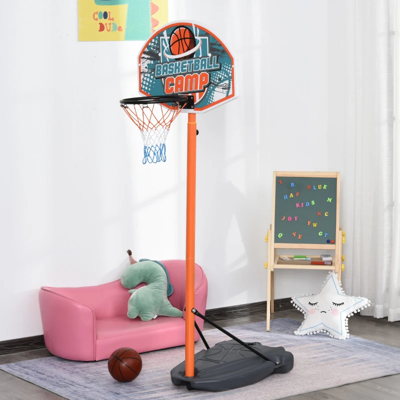 HOMCOM Kids Basketball Hoop and Stand Portable Basketball Stand Set w/ Ball Pump Netting Backboard Adjustable Height from 180 cm to 230 cm