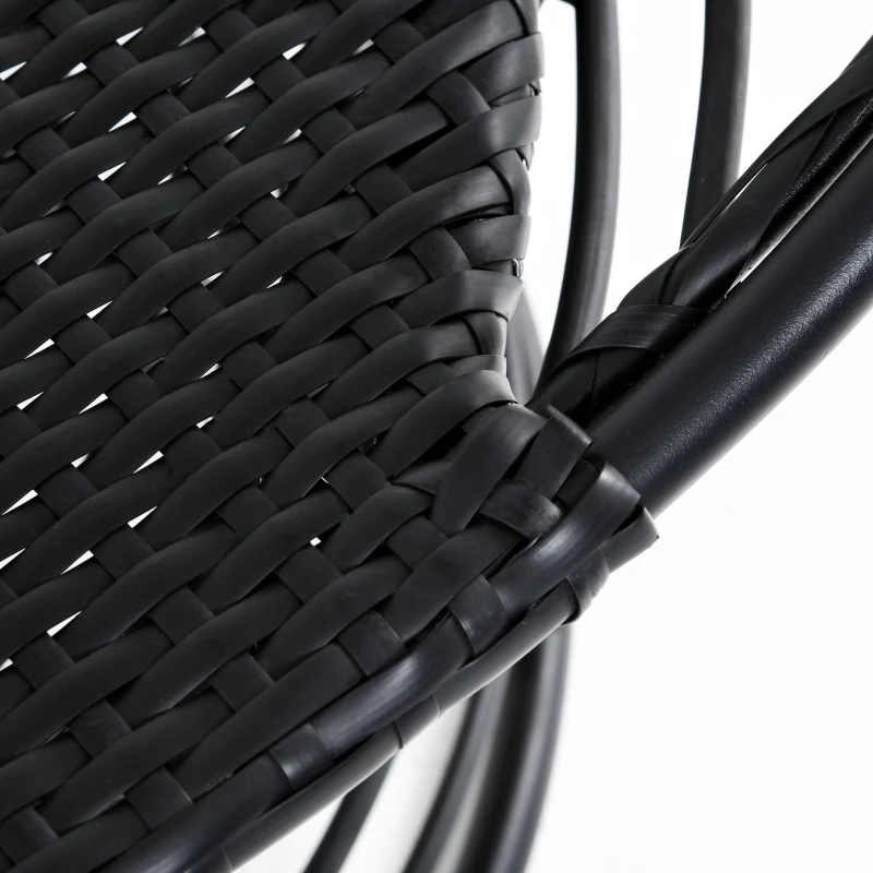 Outsunny 360° Swivel Egg Chair, Garden Rattan Swivel Chair with Thickened Cushion and Pillow, 150 KG Capacity for Indoor Outdoor, Balcony, Patio, Black