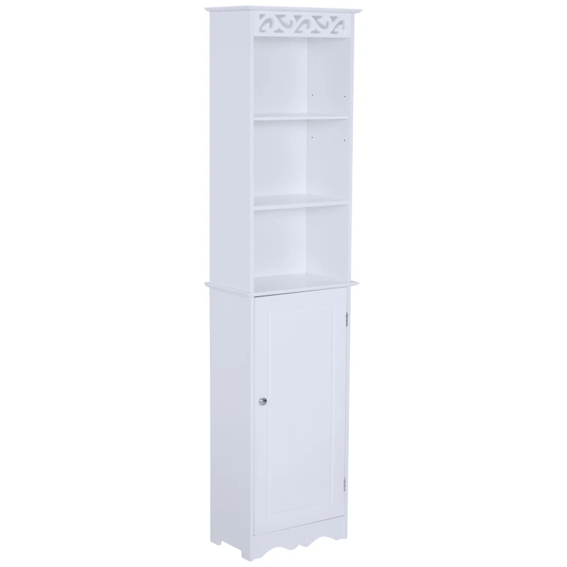 HOMCOM Bathroom Cabinet W/ Adjustable Shelves, 40L x 23W x 60Hcm-White