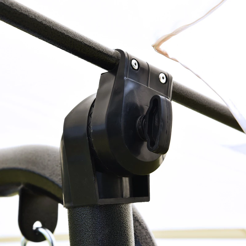 Outsunny 2 Seater Rattan Outdoor Garden Patio Swinging Hammock Furniture Chair Bench Bed Lounger - Black