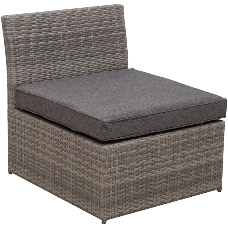 Outsunny 5-Seater Outdoor Garden PE Rattan Furniture Set Grey