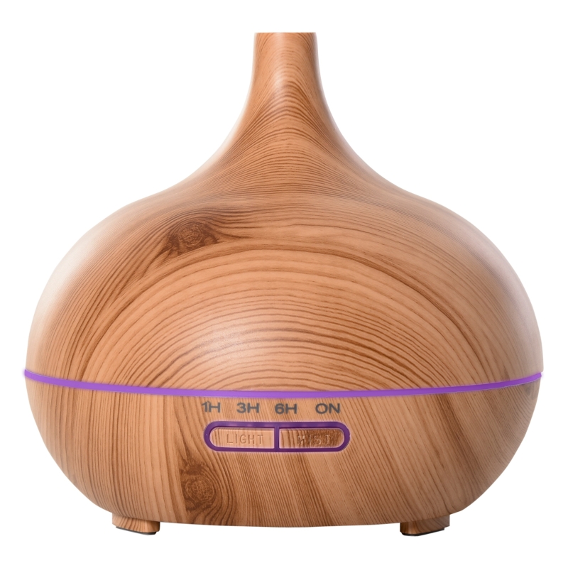 HOMCOM 400ml Oil Diffuser & Water Humidifier w/ 7 Lights Timer Auto Shutdown Brown