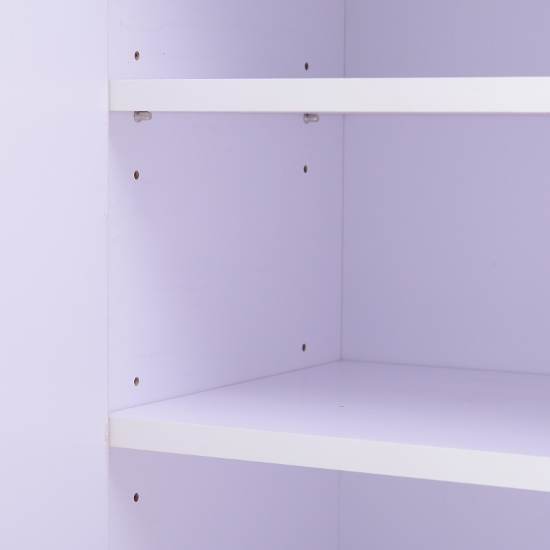 HOMCOM 3-in-1 Coat Rack W/13 Pairs Shoes Cabinet, 100Lx32Dx187H cm-White