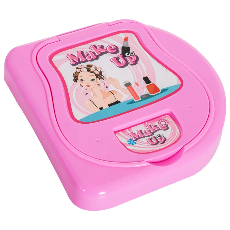 HOMCOM 38 Pcs Kids Pretend Hairdresser Role Play Set-Purple & Pink