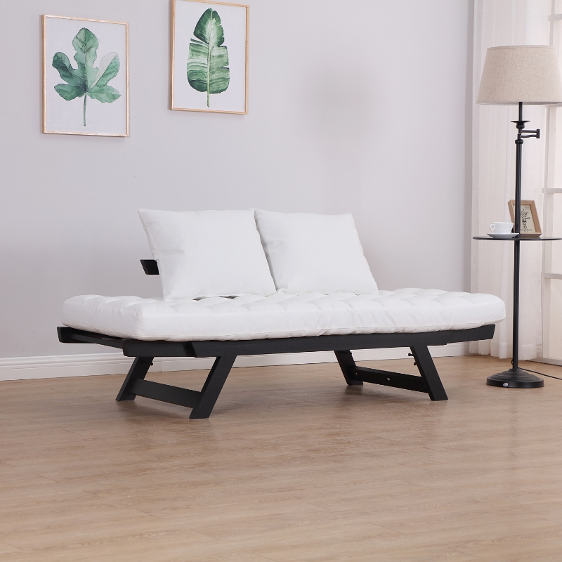 Recliner Foldable Sofa Bed Linen Chaise Lounge W/Pillow Cushion