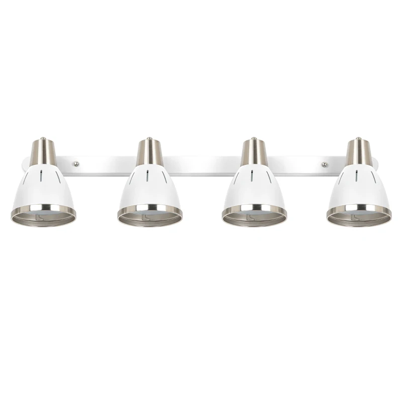 HOMCOM Adjustable 4 Lights Wall Lamp Spotlight Sconce E27 Socket White