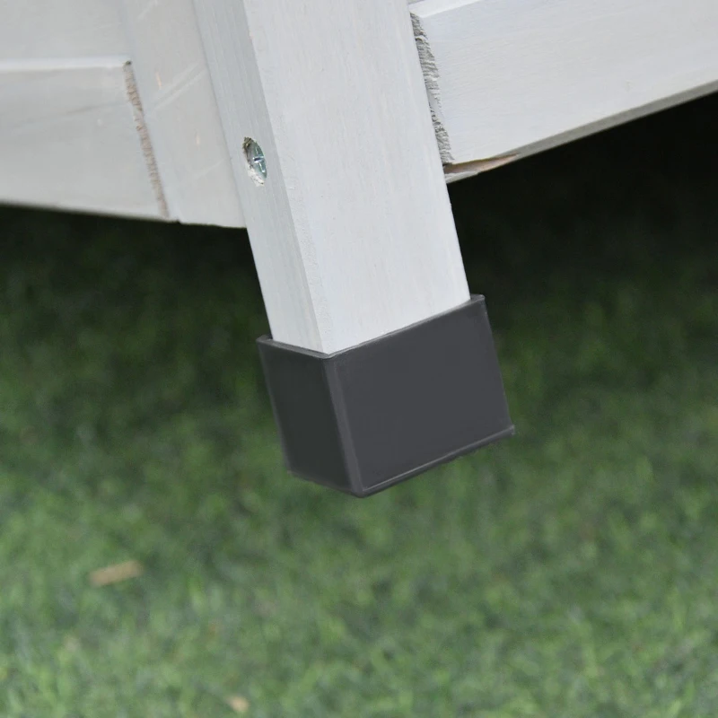 Outsunny Garden Shed Wooden Storage Shed Fir Tool Cabinet with Shelves Double Door Grey