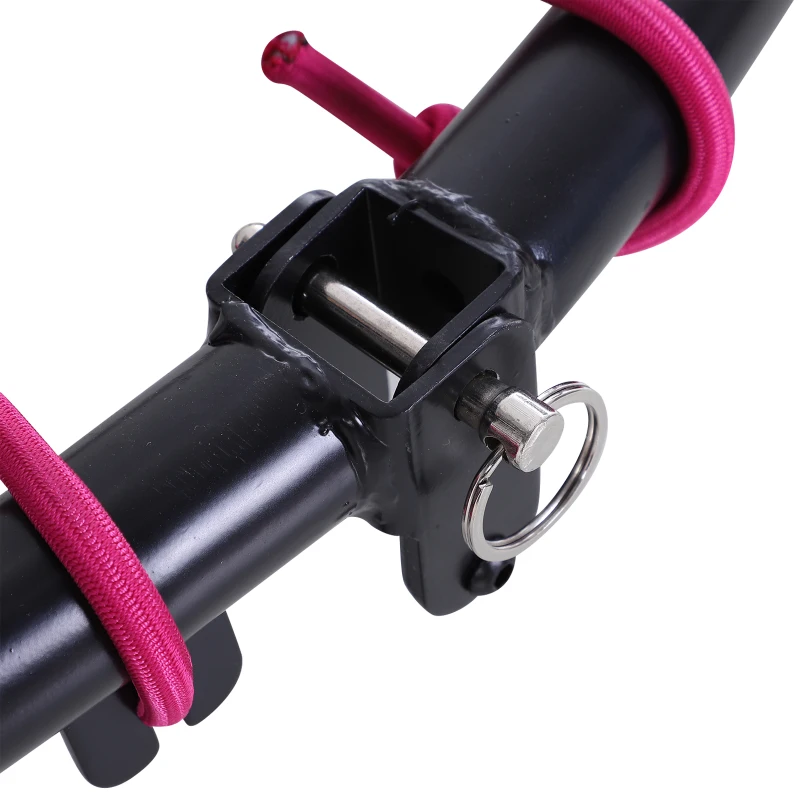 HOMCOM Mini Round Steel Frame Trampoline w/ Adjustable Handle Pink