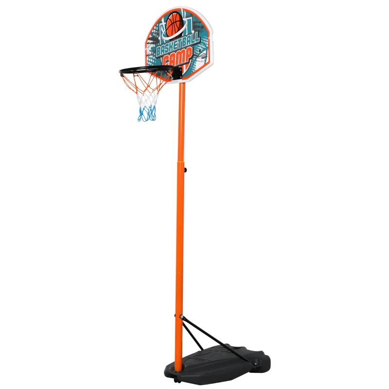 HOMCOM Kids Basketball Hoop and Stand Portable Basketball Stand Set w/ Ball Pump Netting Backboard Adjustable Height from 180 cm to 230 cm