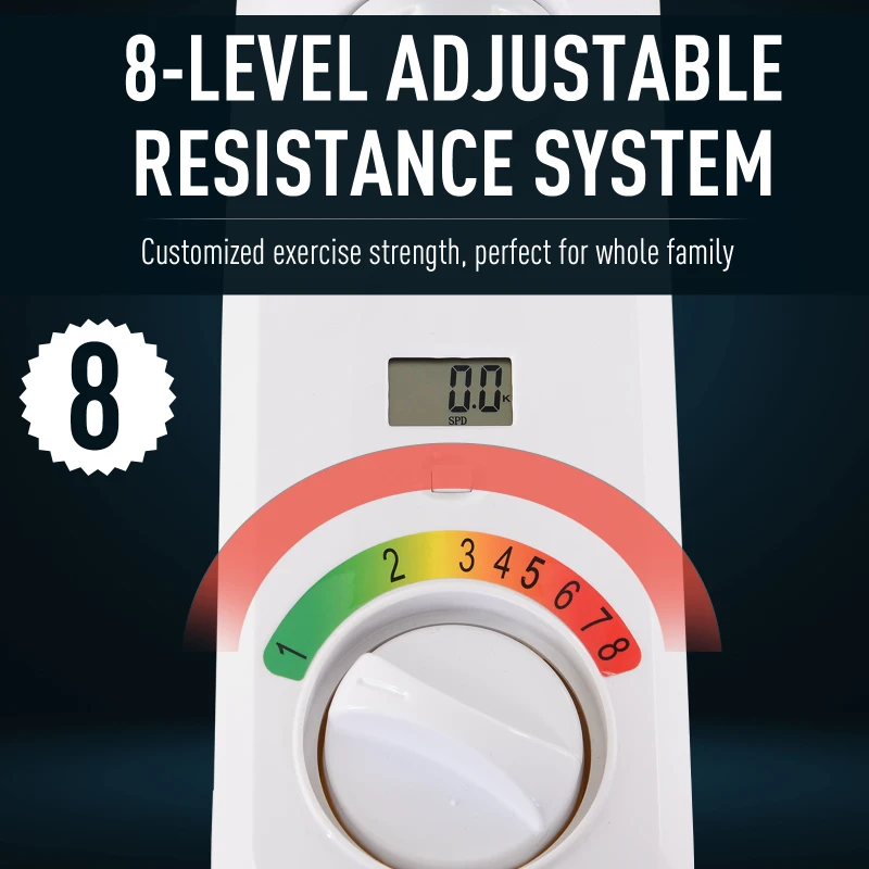 HOMCOM Steel Collapsing Portable Exercise Bike w/ Table Top Desk White