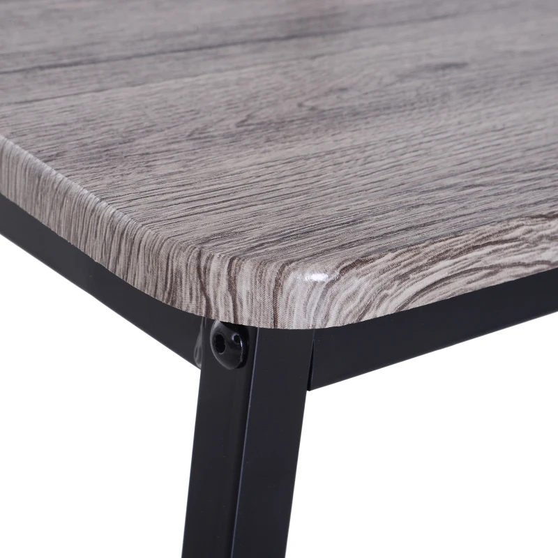 HOMCOM 5 Pcs Dining Set, MDF/Steel-Grey Colour