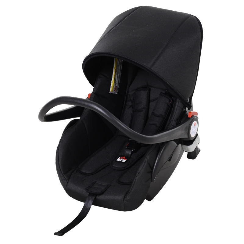 HOMCOM 3-in-1 Travel System Lightweight Versatile Stroller Easy Infant Car Seat Transfer Storage Basket Travel Stroller Deep Grey