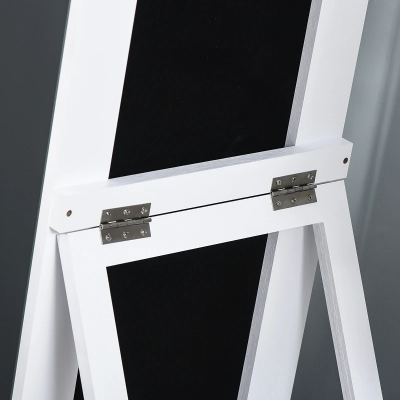 HOMCOM Full-Length Mirror with LED Lights, Free Standing Floor Mirror, Wall Mounted Hanging Mirror, Lighted Vanity Dressing Mirror for Bedroom