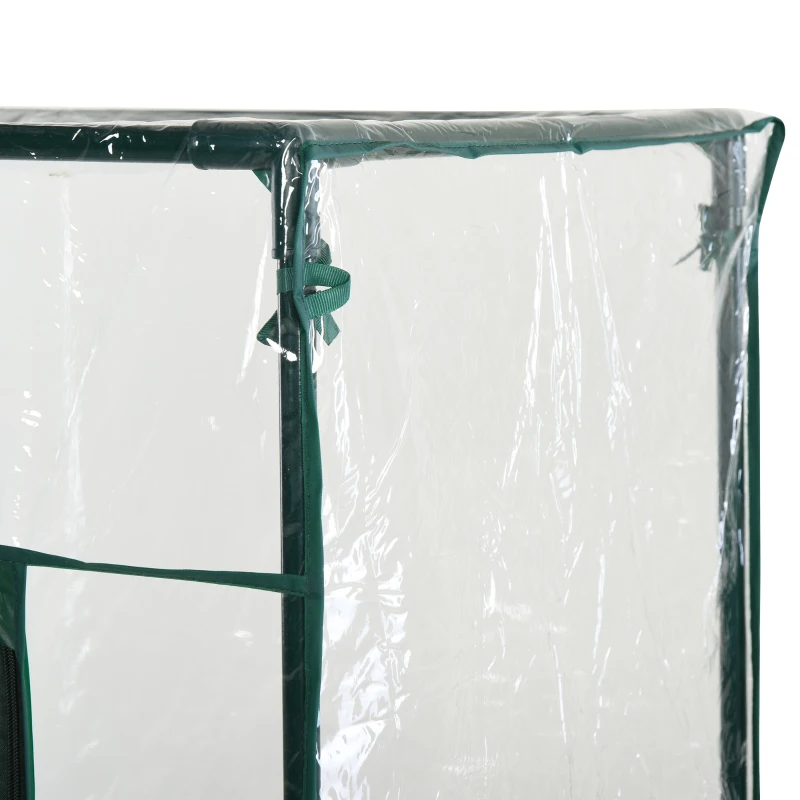 Outsunny Tomato Greenhouse with Roll-up Door, Mini Greenhouse with PVC Cover, Outdoor Grow House Small Green House for Yard, Balcony, Garden, 100 x 50 x 150cm, Clear