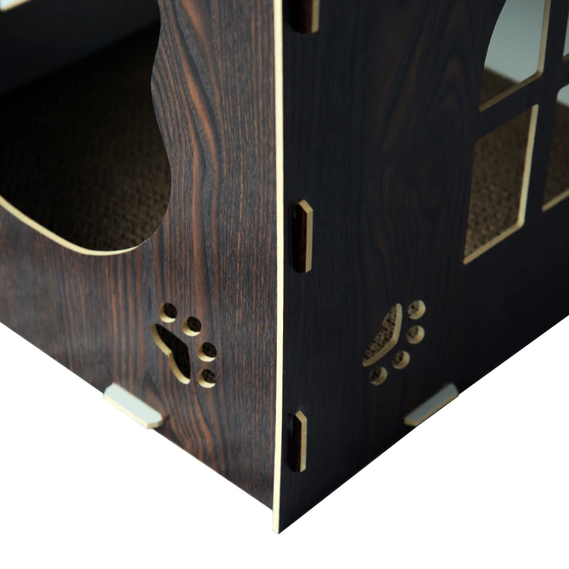 PawHut Cat House Scratching Pad, 40H cm-Brown