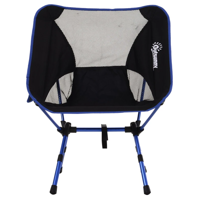 Outsunny Aluminium Frame Folding Oversized Camping Chair Black