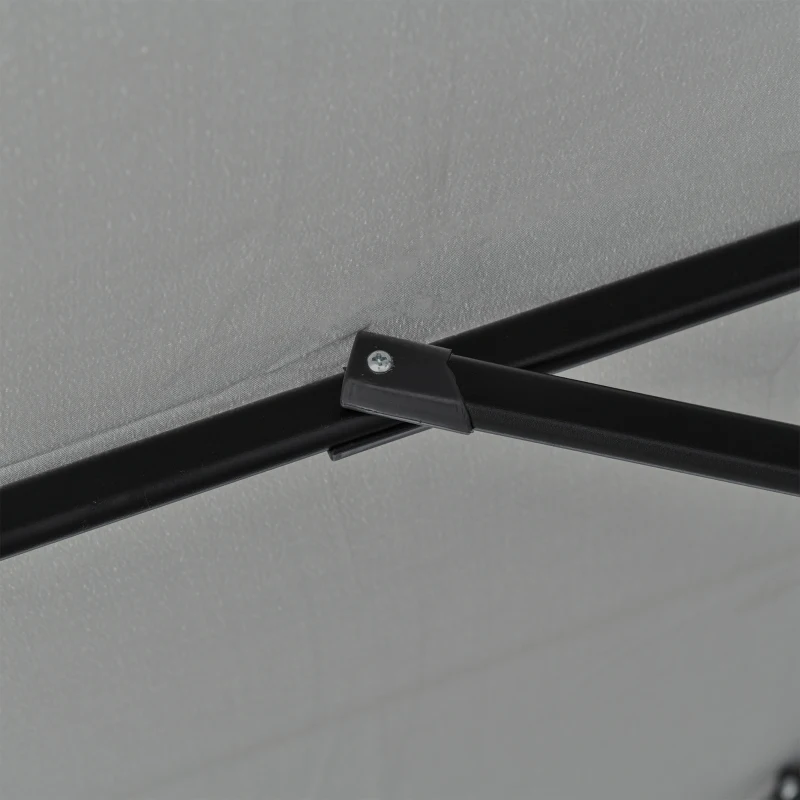 Outsunny 2.7 x 2.7 m Cantilever Parasol, Square Overhanging Umbrella with Cross Base, Crank Handle, Tilt, 360° Rotation and Aluminium Frame, Grey