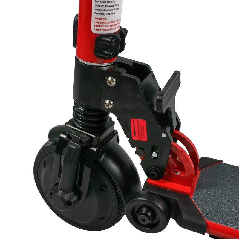 HOMCOM Aluminium Alloy Electric Scooter Bike Speed Adjustable for Adults w/ Light Red