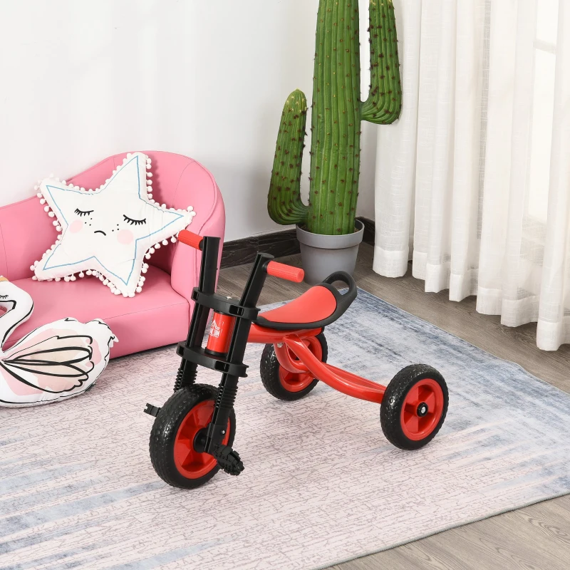 Qaba Kids 3-Wheel Plastic Pedal Tricycle Red