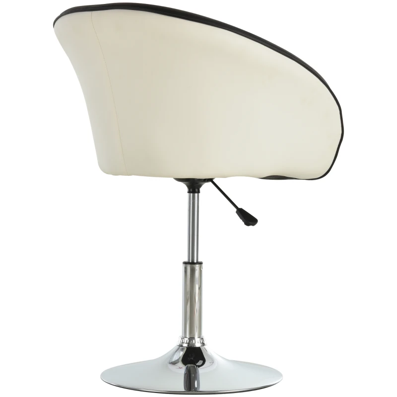 HOMCOM PU Leather Upholstered Twin-Pair Tub Bar Stools Black