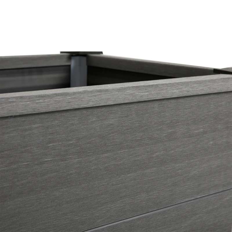 Outsunny Raised Garden Planter, 100Lx50Wx50H cm, Wood, Plastic, Aluminium-Grey