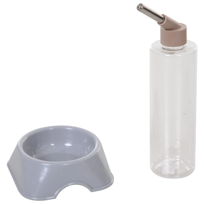 PawHut Small Animal Plastic Cage w/ Metal Wire Removable Run Fence Black