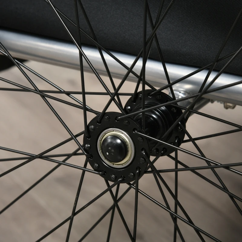 HOMCOM Child Bike Trailer Foldable 2-Seat Baby Transport Carrier with Storage Bag Five-point Safety Harness Hitch Coupler Green