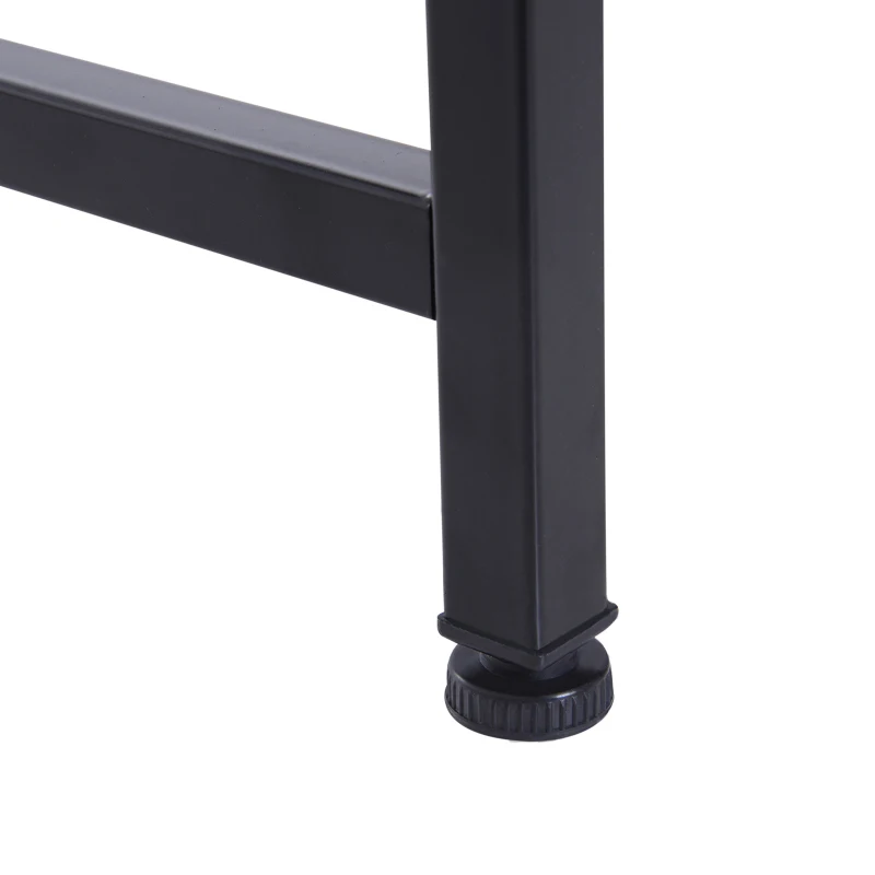 HOMCOM Computer Writing Desk Wood Top Metal Frame PC Laptop Study Table W/ Rasied Shelf Rack Workstation Home Office Grey Oak