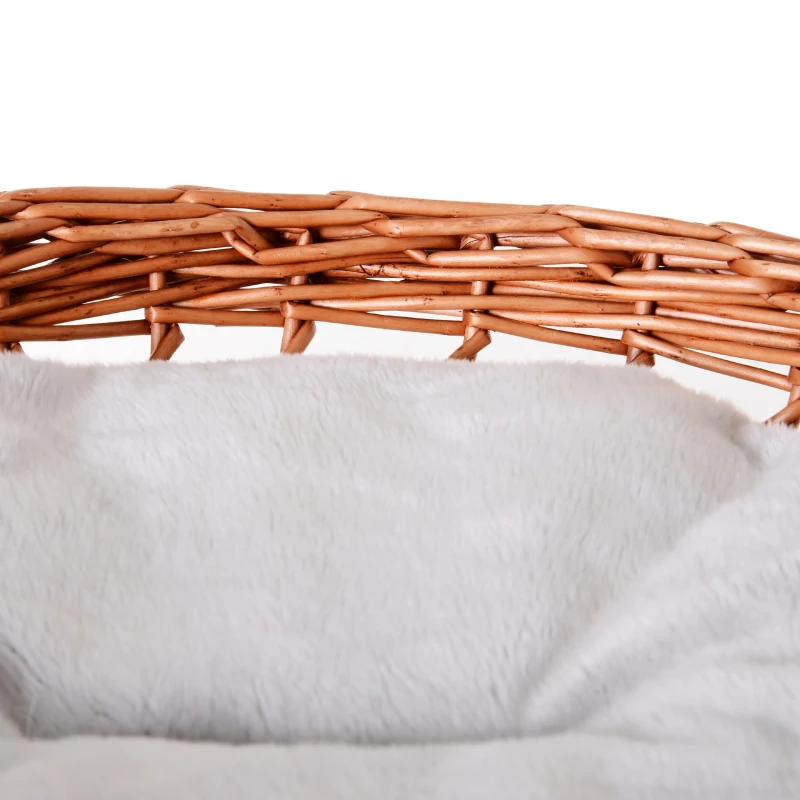 Pawhut 1.3m Cat Tree for Indoor Cats Condo Tower Scratching Post Climber Hooded Rattan Wicker cat cave