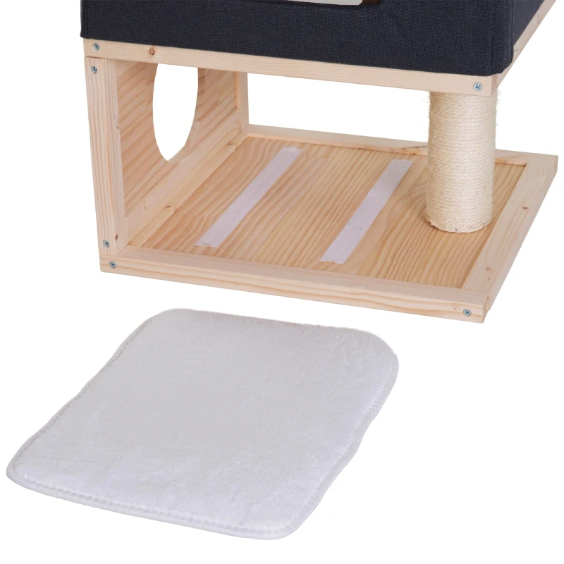 PawHut Multi-Level Cat Tree Sisal-Covered Scratching Post Kitten House Perch Condo