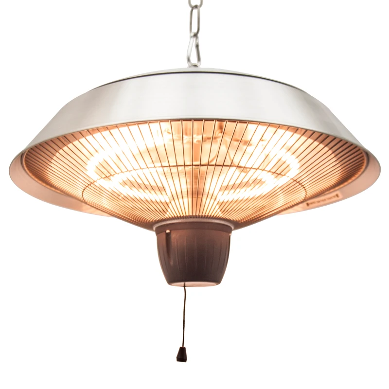 Outsunny Patio Heater Electric Ceiling Mounted Halogen 1500 Watt Hanging Indoor Outdoor Pull Switch 425mm
