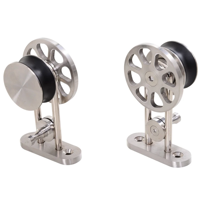 HOMCOM 6.6ft/200CM Stainless Steel Sliding Barn Door Hardware Kit Provides Smooth and Quiet Operation, 100CM Wide Door