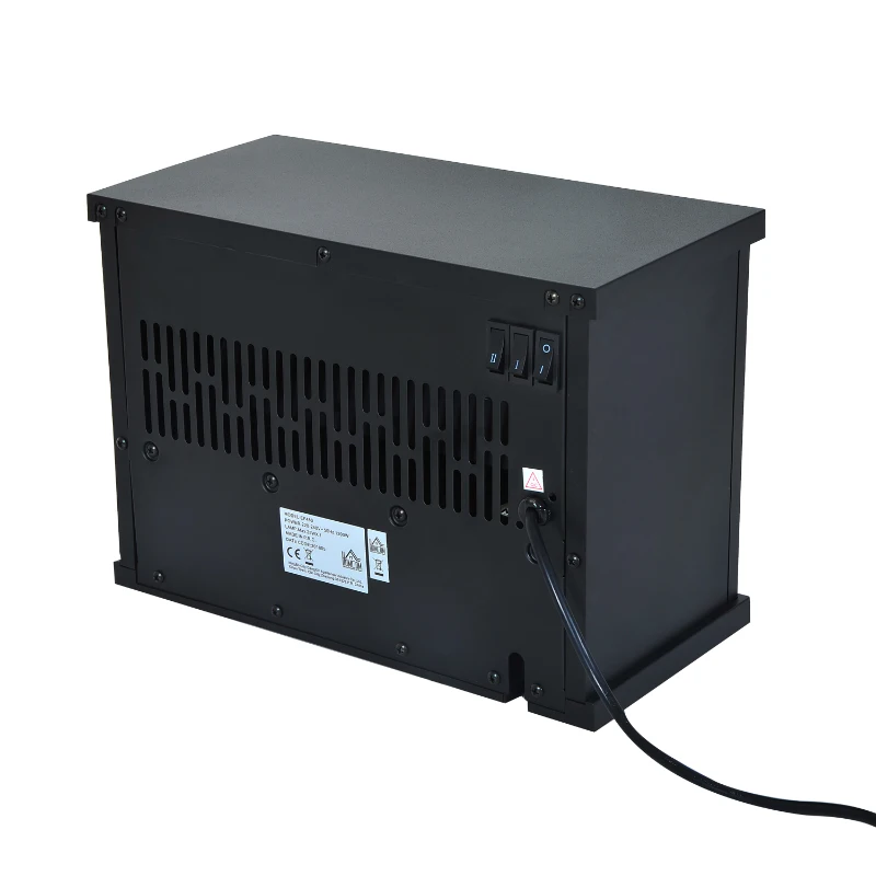 HOMCOM Fire Wood LED Flame Electric Fireplace-Black