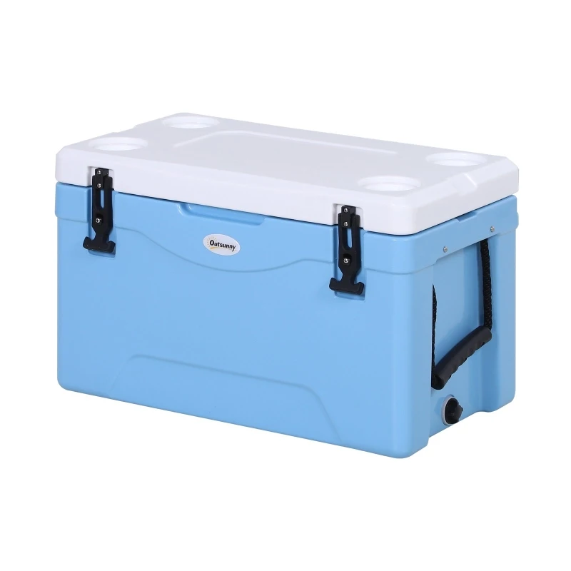 Outsunny 38L Rotomolded Outdoor Ice Cooler Chest Blue