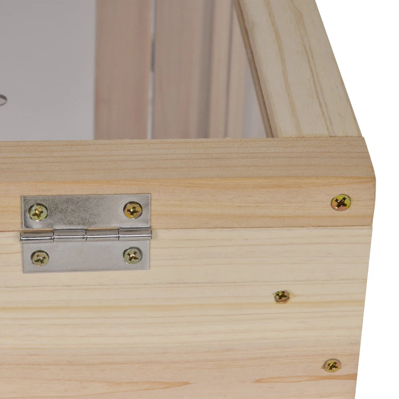 PawHut Wooden Hamster Cage Mouse Rodent Small Animals Hutch Exercise Removeable Play House for Indoor Outdoor Use  60x36x80.5cm