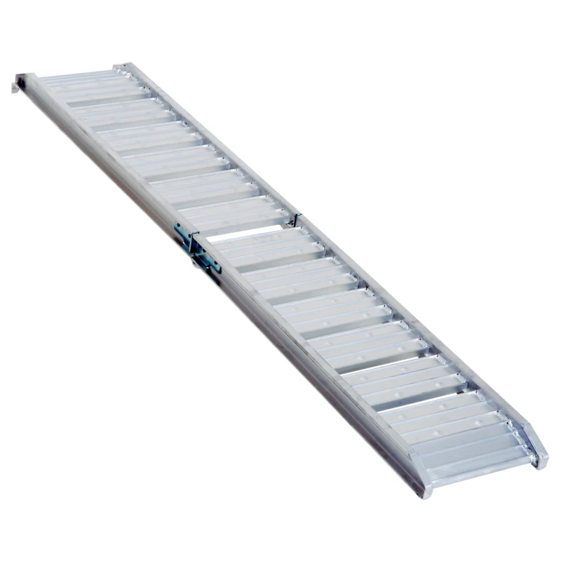 HOMCOM 6FT Aluminium Folding Wheelchair Ramp-Black/Silver