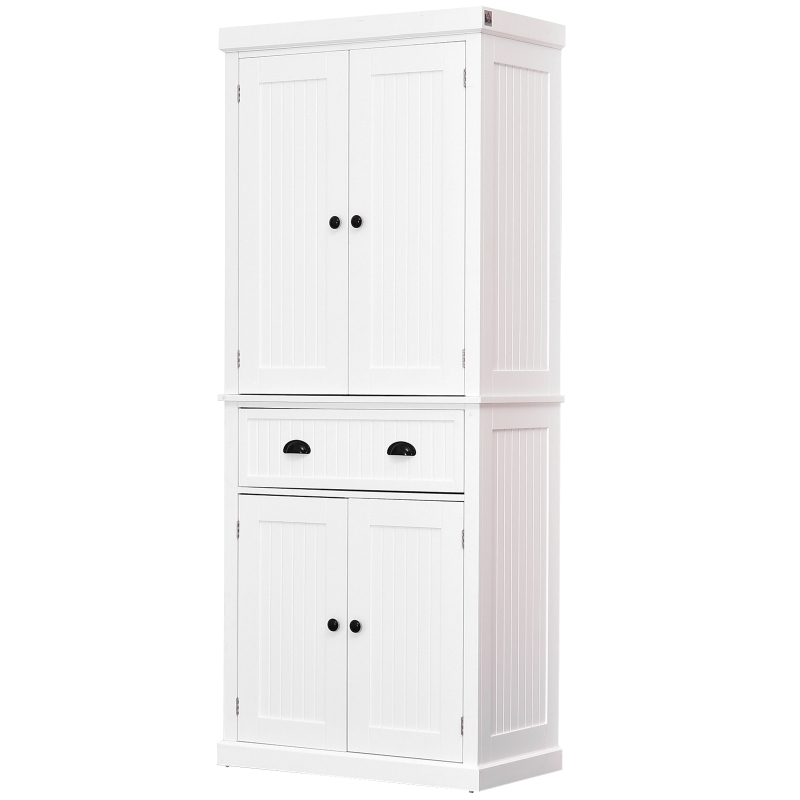 HOMCOM Kitchen Storage Cabinet, 76.2W x 40.2D x 183Hcm-White