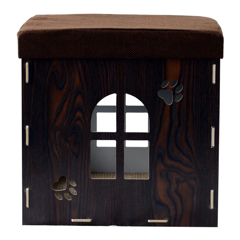 PawHut Cat House Scratching Pad, 40H cm-Brown