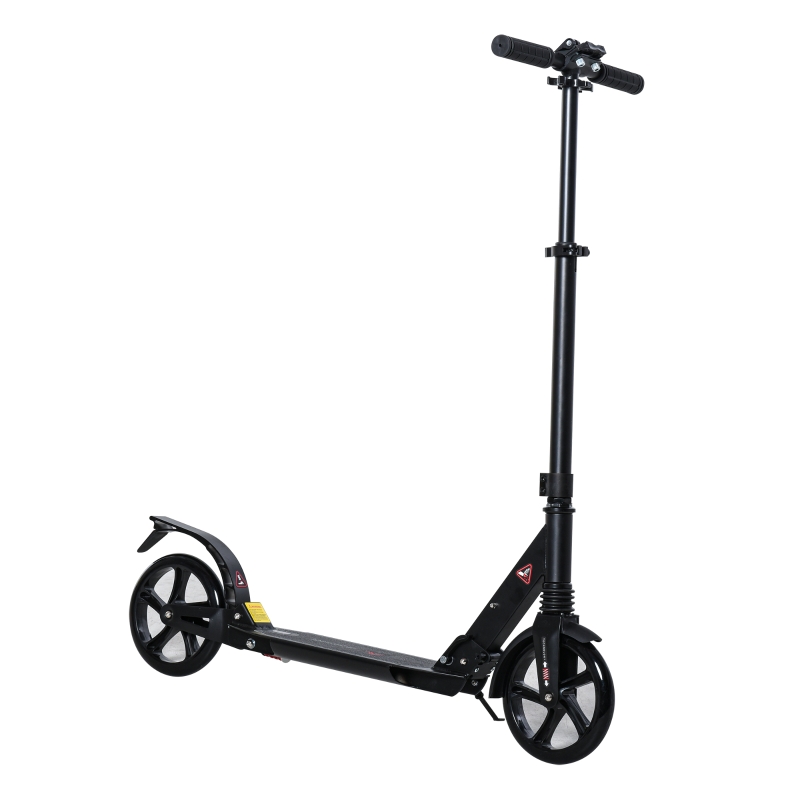 HOMCOM Foldable Aluminum Ride On Toy Kick Scooter For 8+ Adult Teens w/ Foot Brake