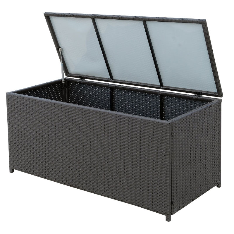 Outsunny Rattan Storage Box, 118Lx54Wx59H cm-Dark Brown