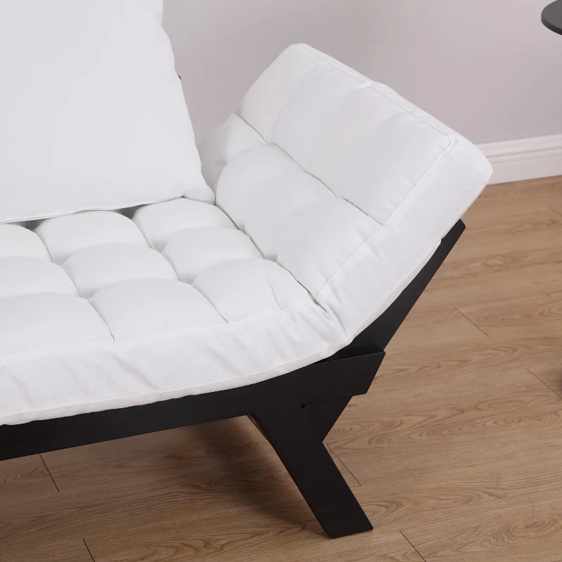 HOMCOM Sofa Bed Chaise Lounge-White
