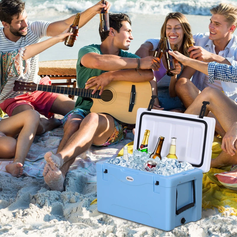 Outsunny 38L Rotomolded Outdoor Ice Cooler Chest Blue