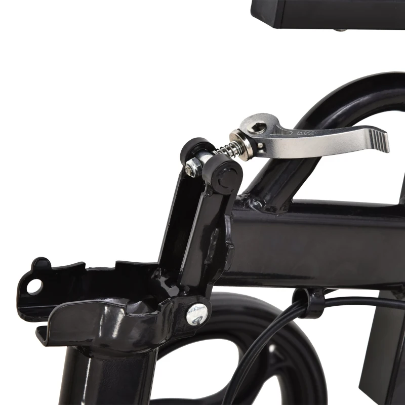 HOMCOM Metal Foldable Medical Knee Rest Rollators Walker Scooter W/ Storage Basket Black